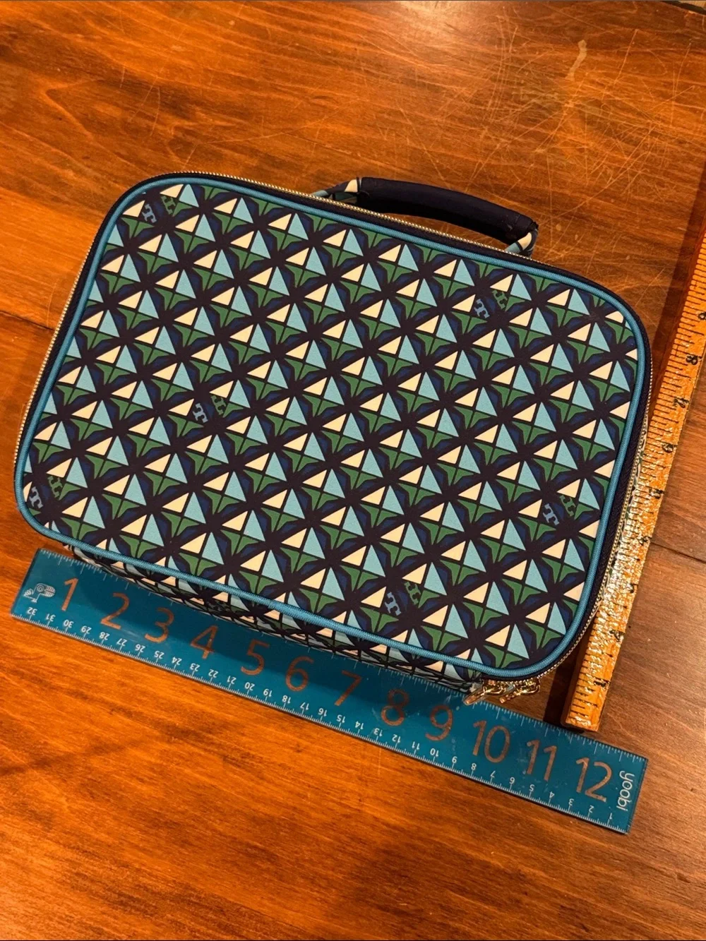 NWT Tory Burch Neiman Marcus Target Blue White Green Zipper Lunch Bag Tote  NEW!